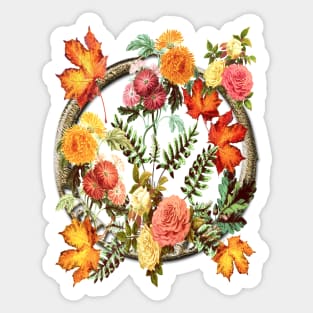 Autumn Flowers and Leaves Sticker